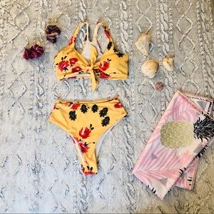 Yellow floral bikini set ☀️✨